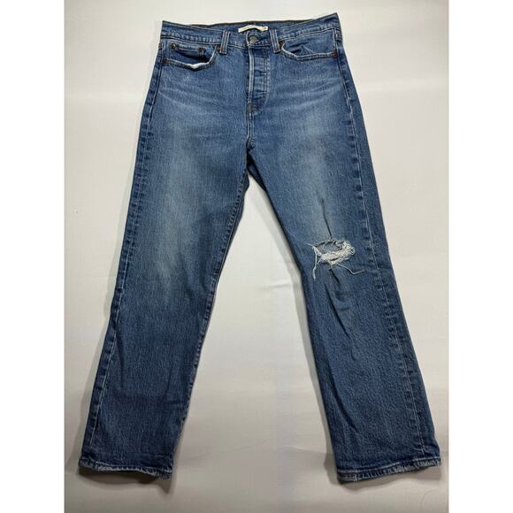 Levi's Denim - Levi's Women's Wedgie Straight Leg Button Fly Blue Denim Jeans - 28x26 (28x25.5)